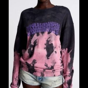 Free People One Teaspoon Madras in da house dip Tie Dyed Sweatshirt Purple S